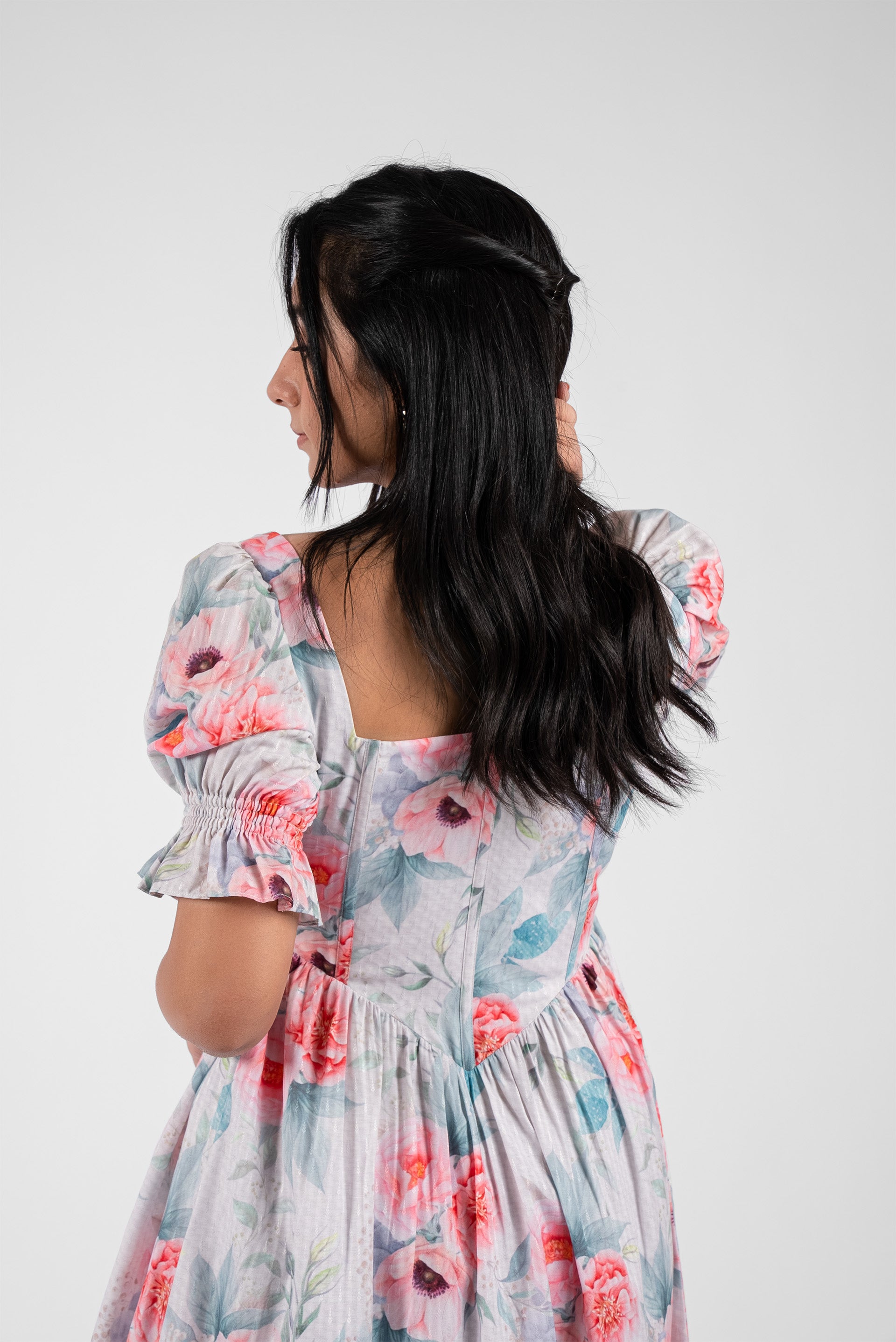 Corset Waist Square Neck Dress