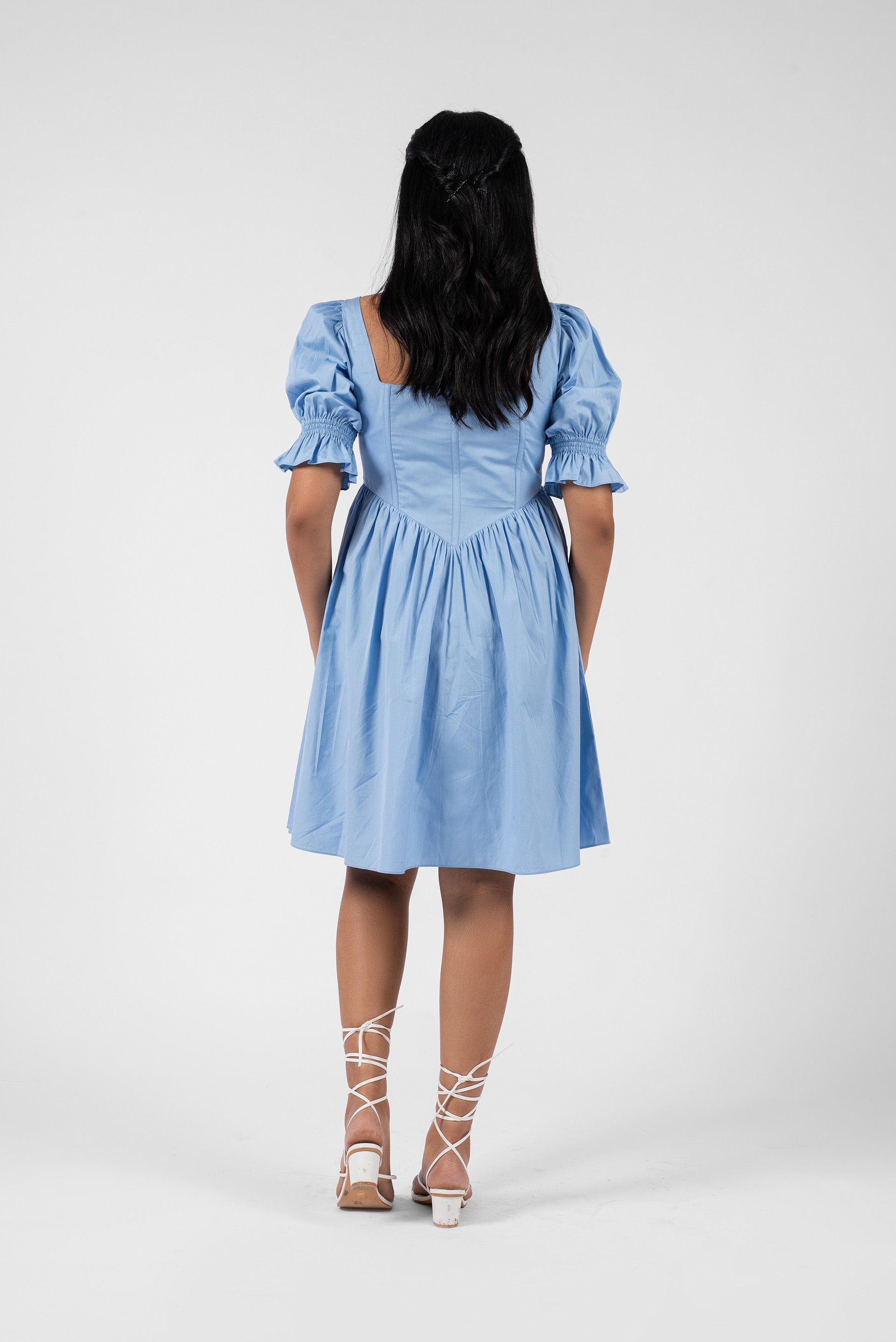 Corset Waist Square Neck Dress