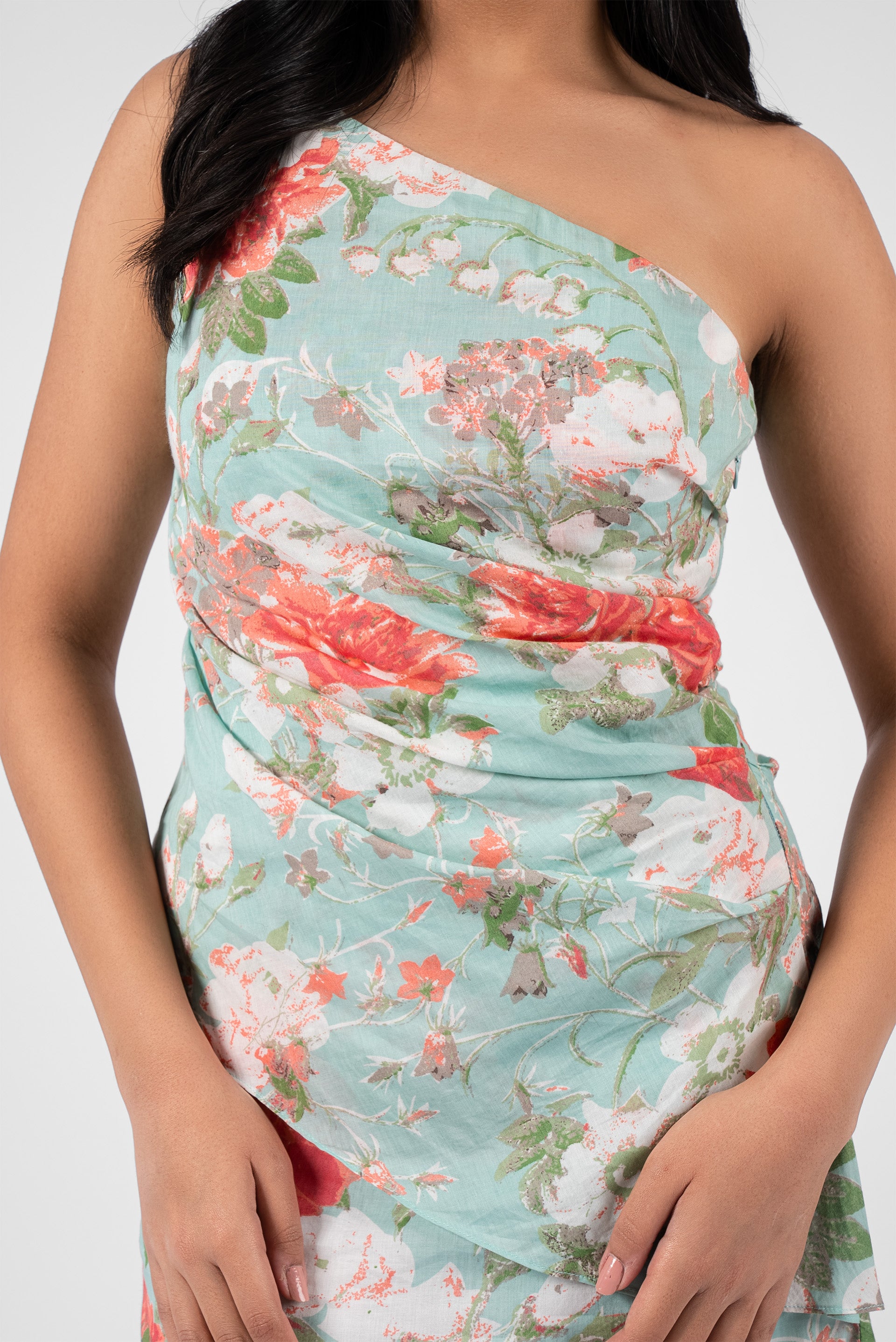 One-Shoulder Dress with Flattering Waist