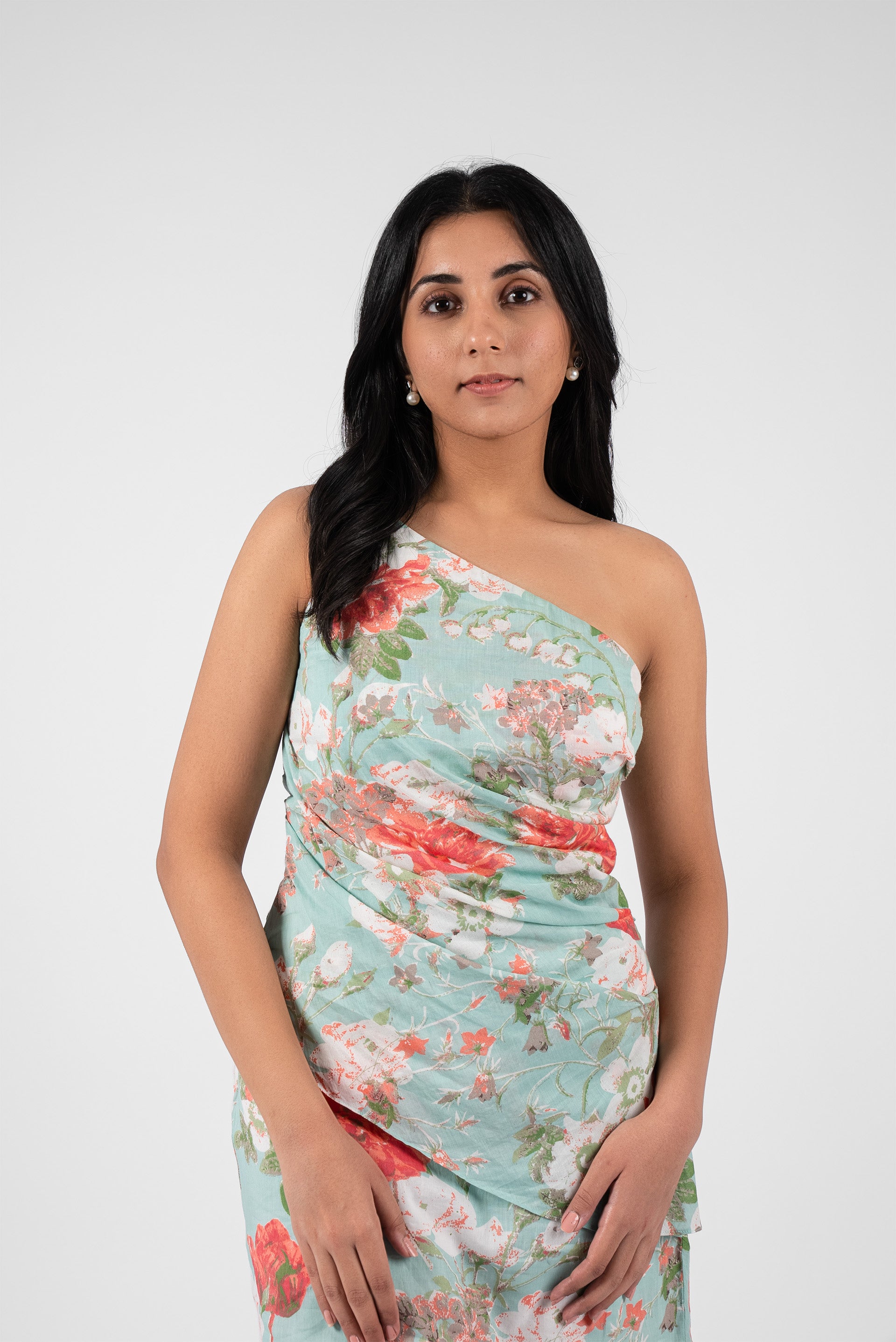 One-Shoulder Dress with Flattering Waist