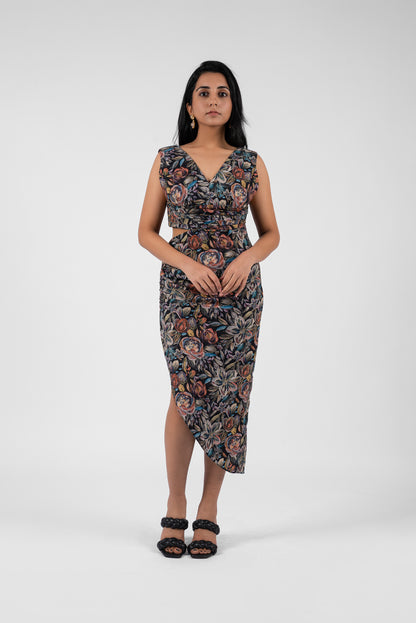 Edgy Elegance One-Waist Cutout Dress