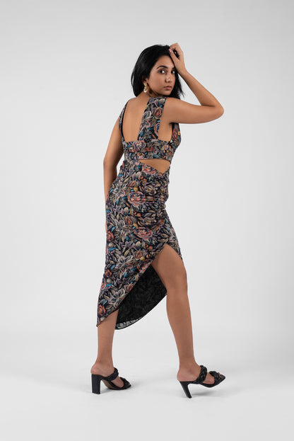 Edgy Elegance One-Waist Cutout Dress