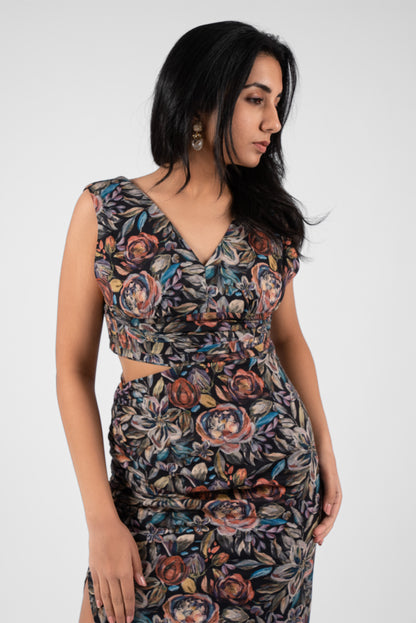Edgy Elegance One-Waist Cutout Dress
