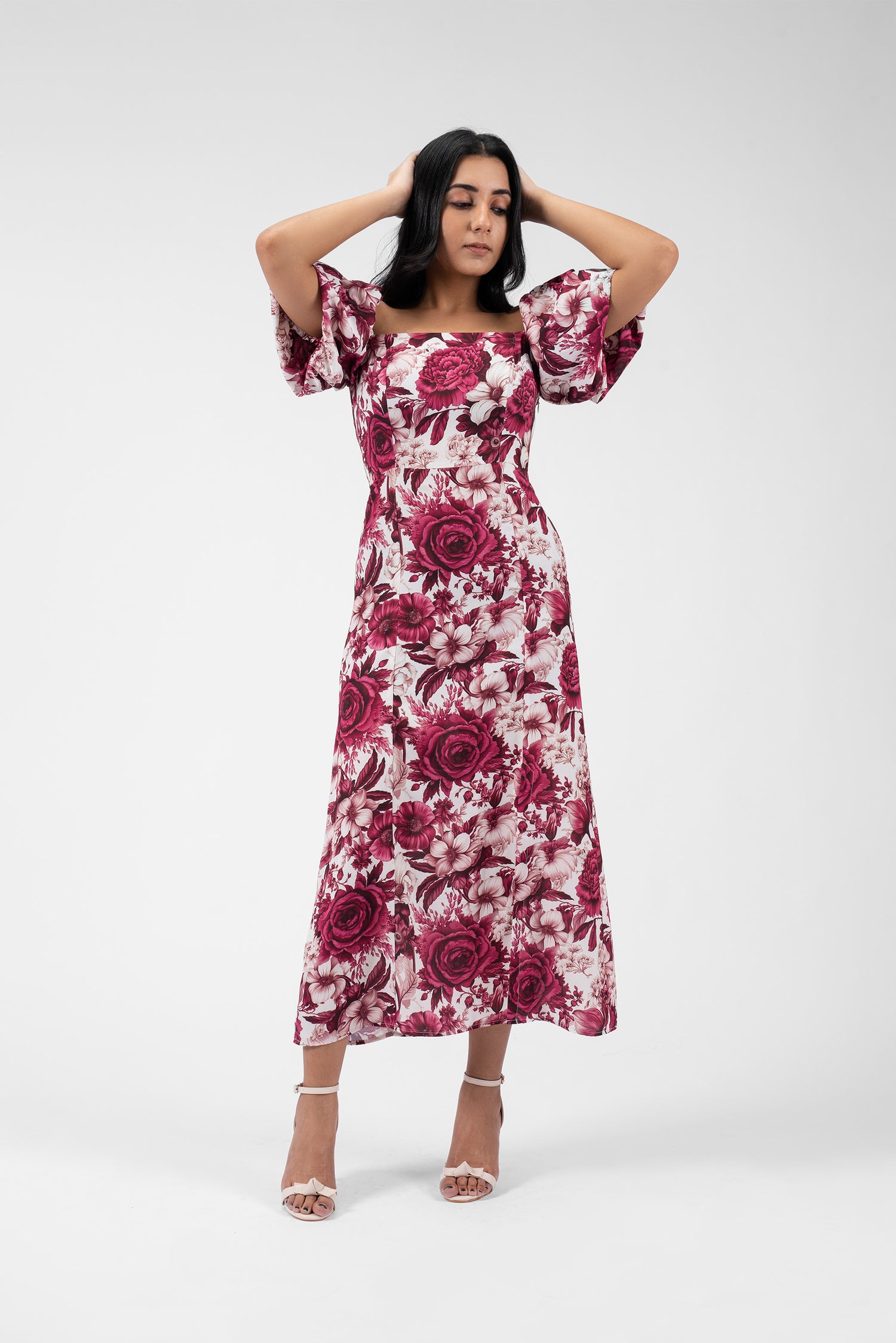 Romantic Flair Square Neck Dress