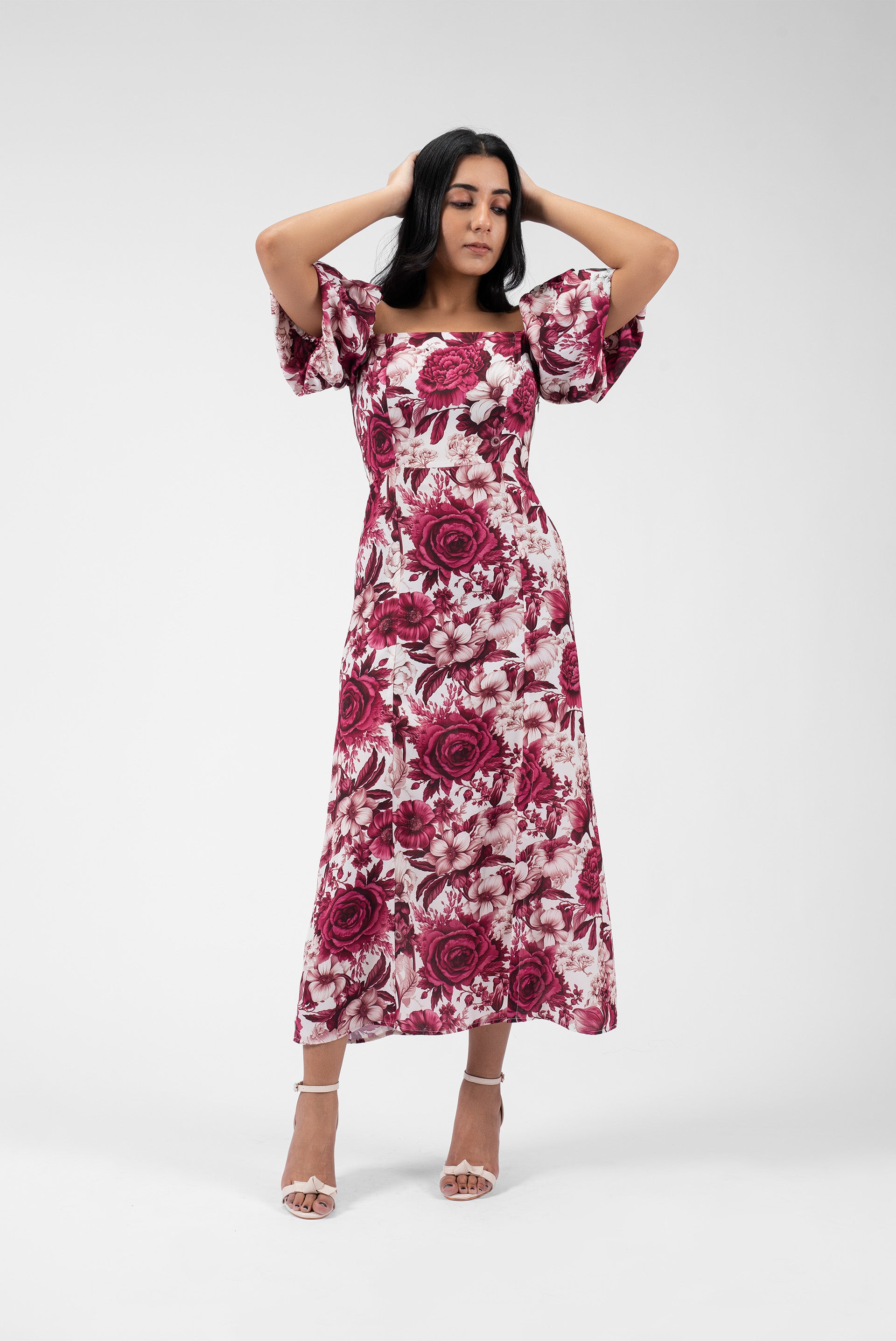 Romantic Flair Square Neck Dress