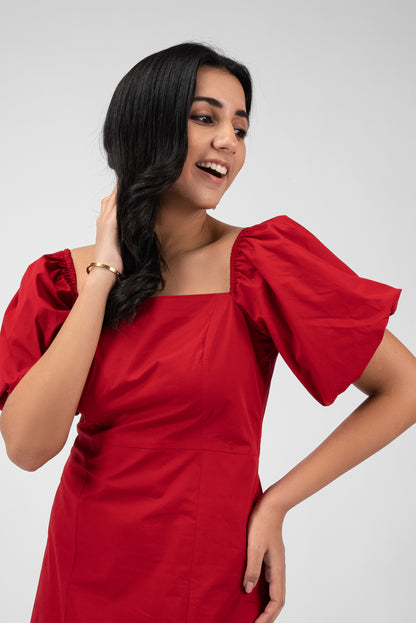 Romantic Flair Square Neck Dress