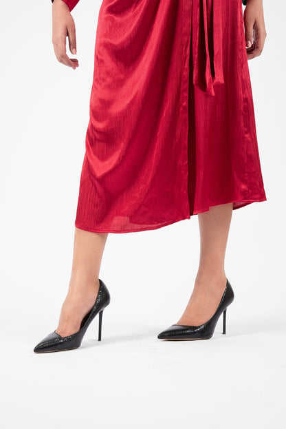 Timeless Wrap Dress with Chic Collar