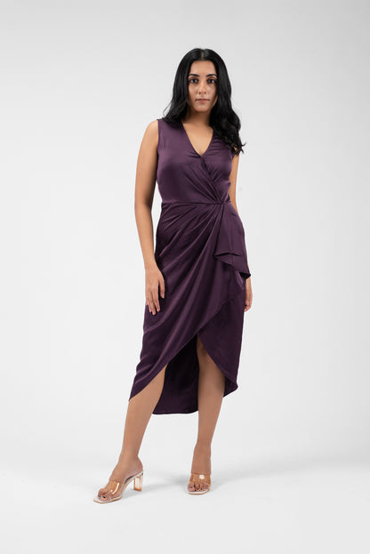 Silk and Sass in a Pleated Sarong Dress