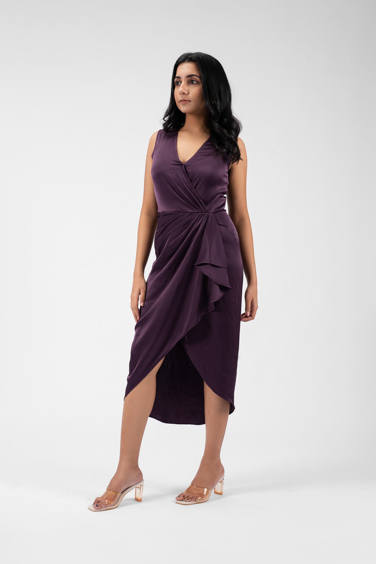 Silk and Sass in a Pleated Sarong Dress