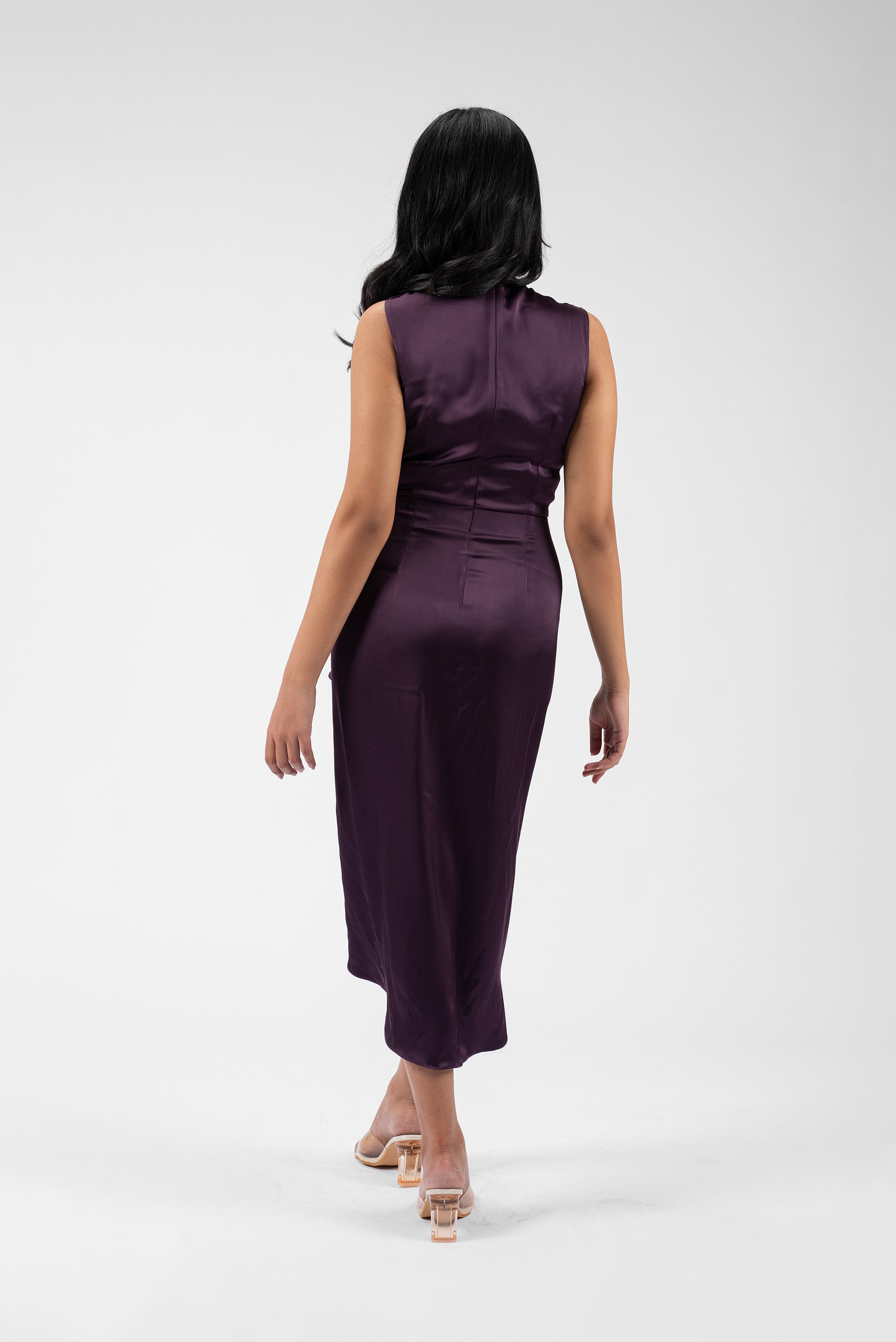 Silk and Sass in a Pleated Sarong Dress