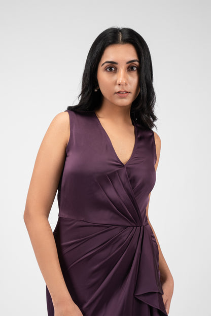 Silk and Sass in a Pleated Sarong Dress