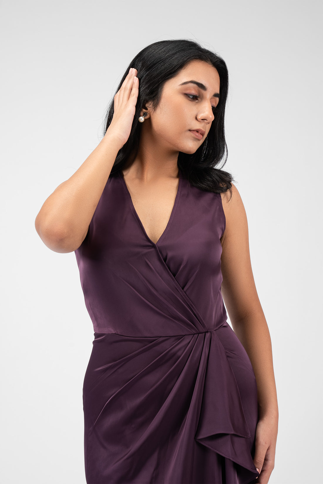 Silk and Sass in a Pleated Sarong Dress