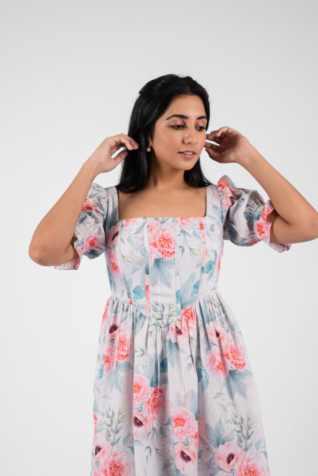 Corset Waist Square Neck Dress