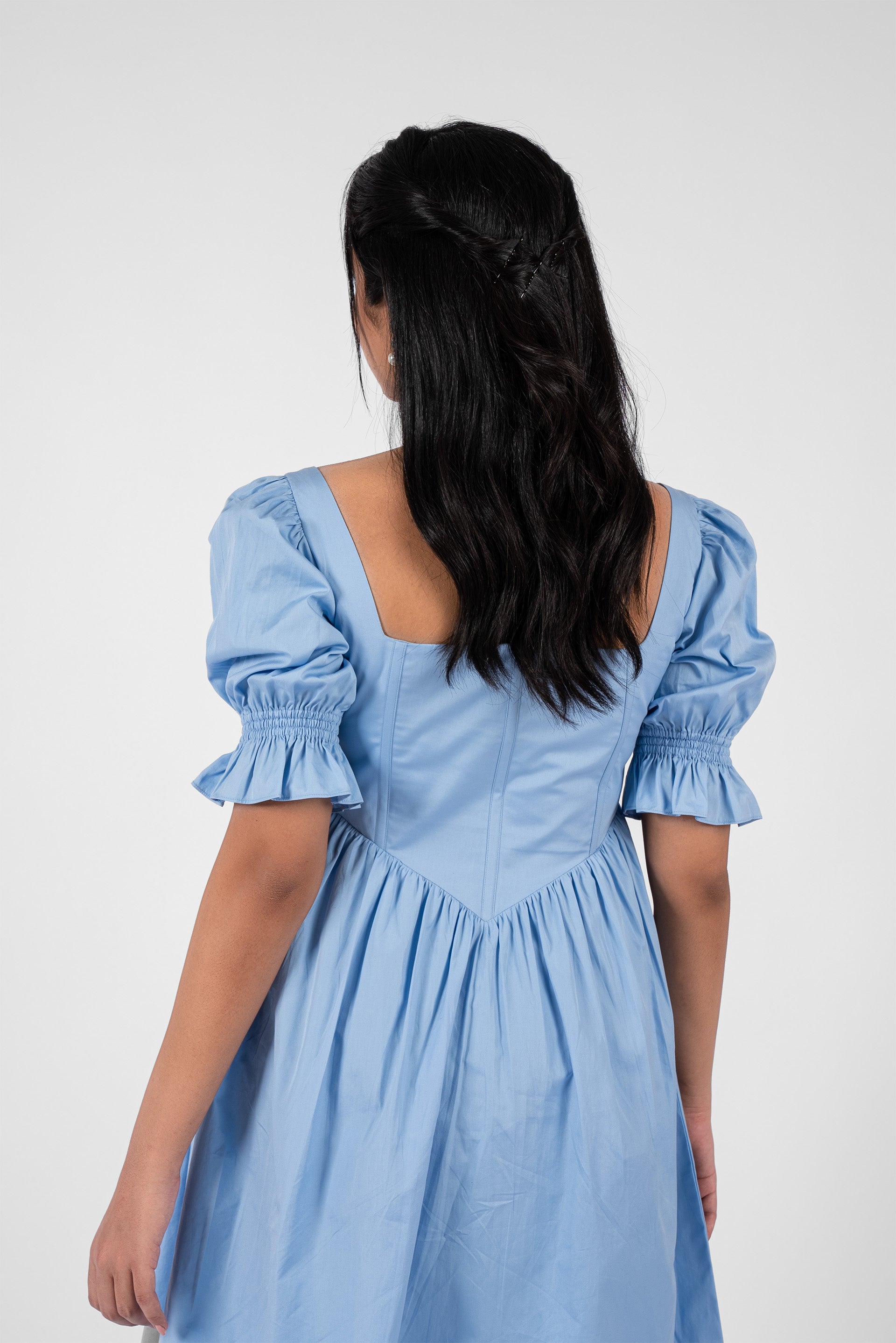 Corset Waist Square Neck Dress