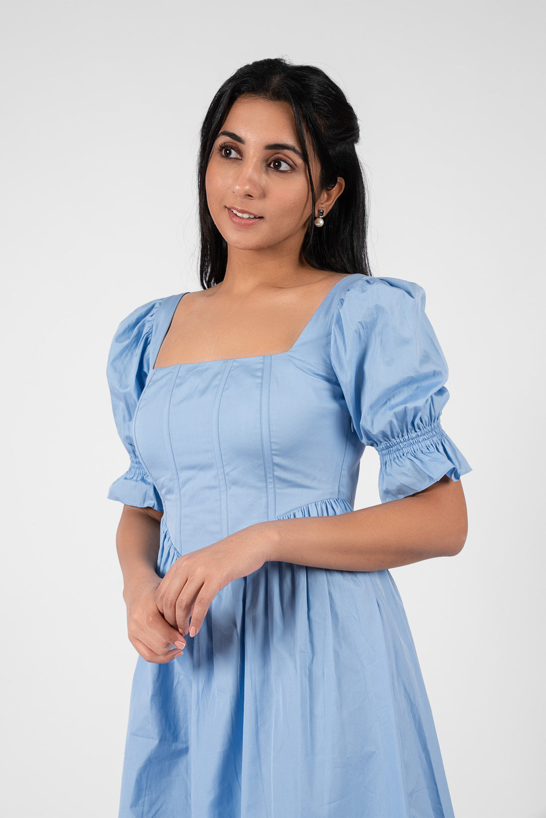 Corset Waist Square Neck Dress
