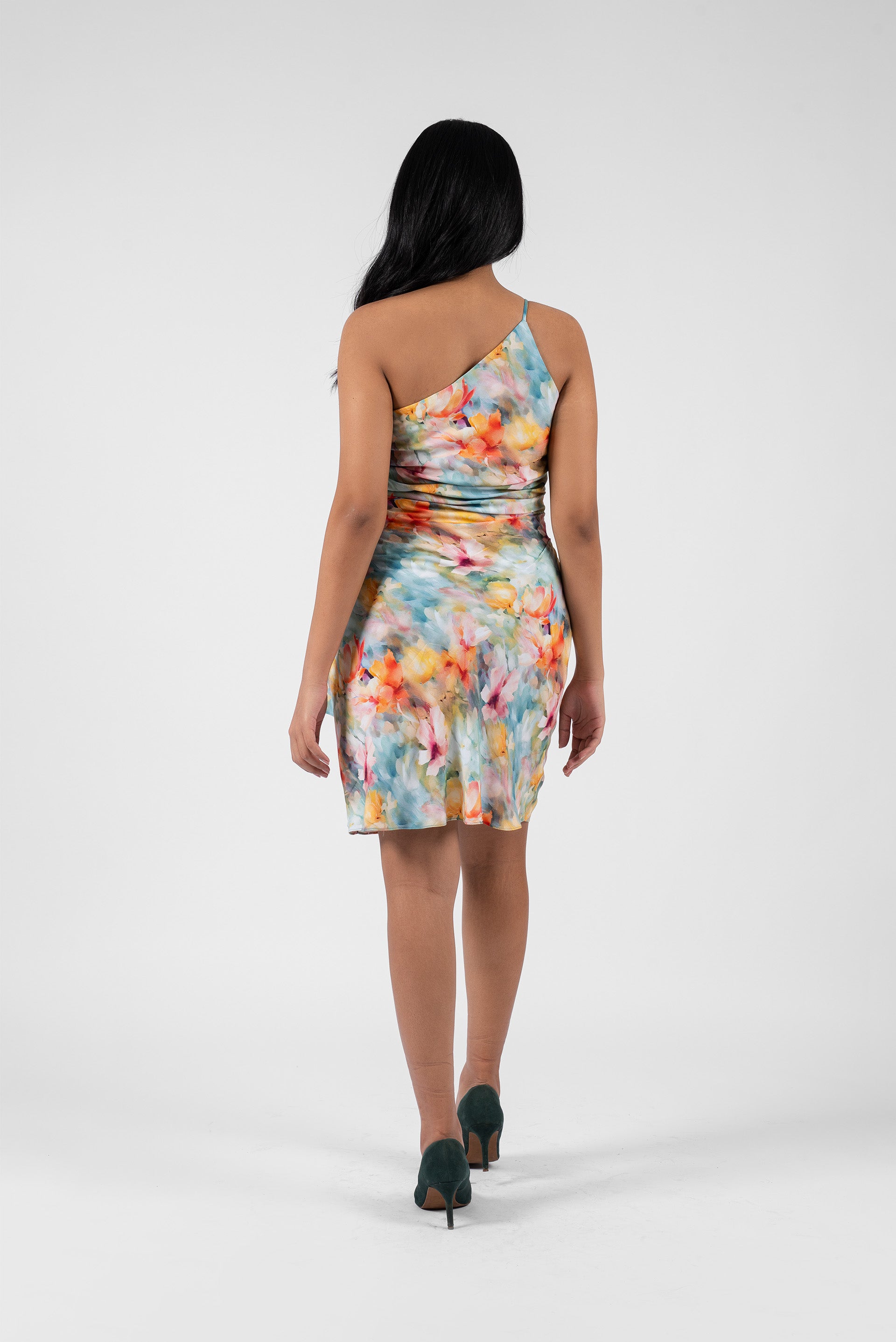 One-Shoulder Dress with Flattering Waist