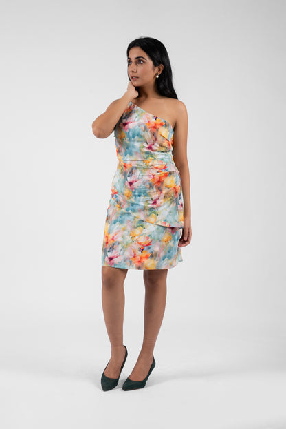 One-Shoulder Dress with Flattering Waist