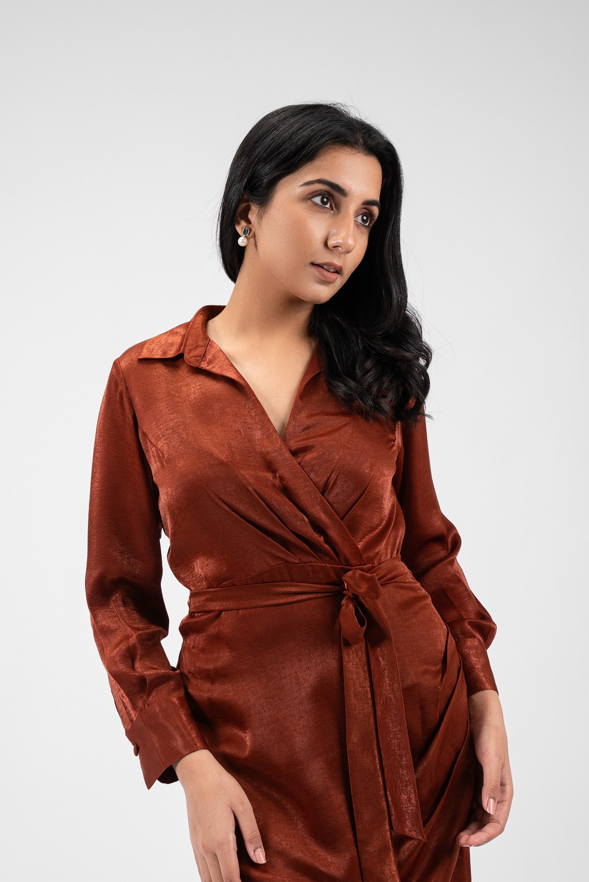 Chic Mini Dress with Cuffed Sleeves