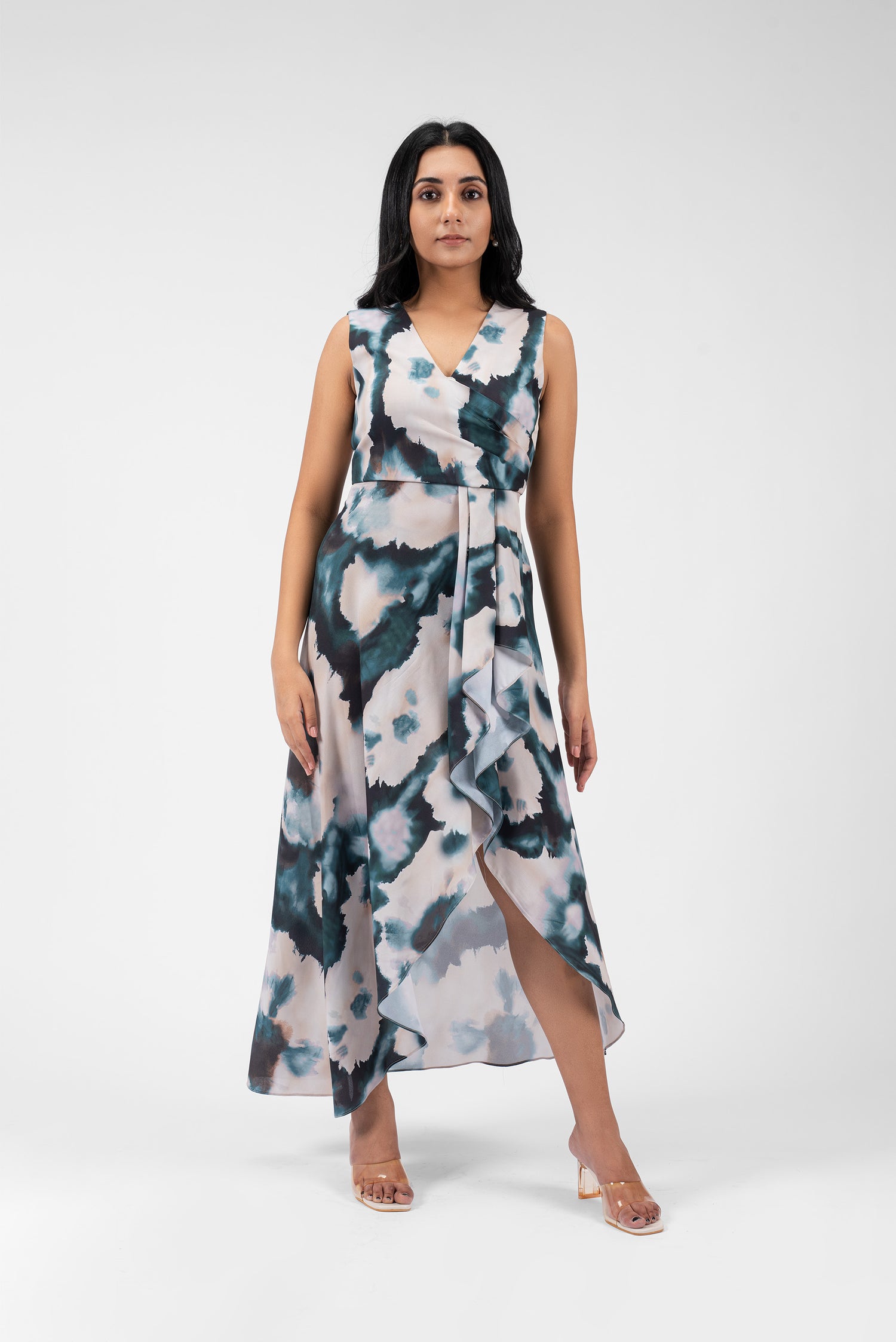 Casual Dress with Asymmetric Slit Blazed Casual Dress with Asymmetric Slit Blazed